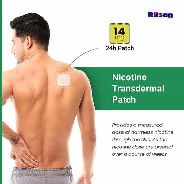 Rusan 2Baconil Nicotine Transdermal Patch 24H | Pack Of 2 Patches (Step 2 - 14 Mg)
