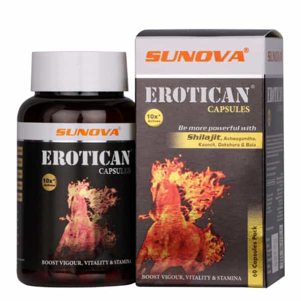 Sunova Erotican - Shilajit And Ashwagandha | Energy Booster For Men - 60 Capsules