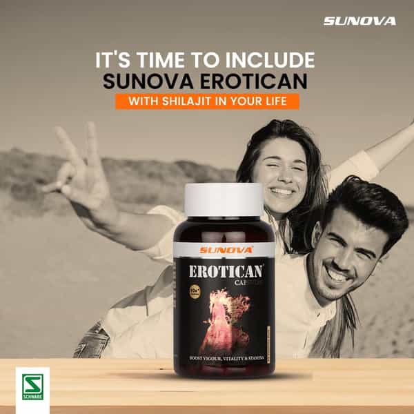Sunova Erotican - Shilajit And Ashwagandha | Energy Booster For Men - 60 Capsules