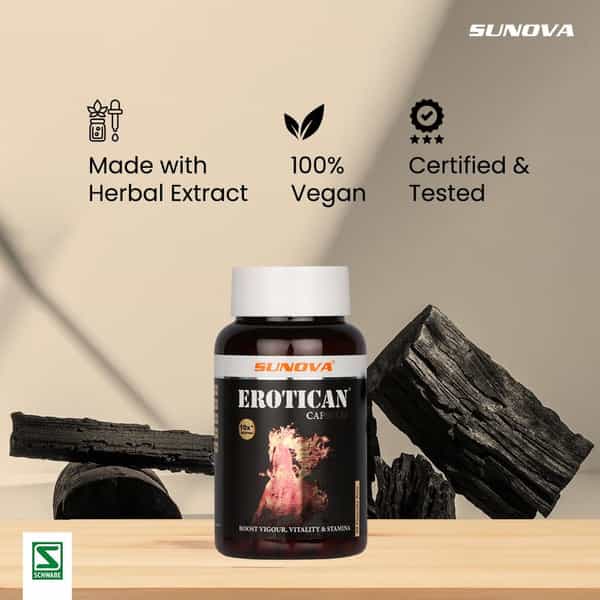 Sunova Erotican - Shilajit And Ashwagandha | Energy Booster For Men - 60 Capsules