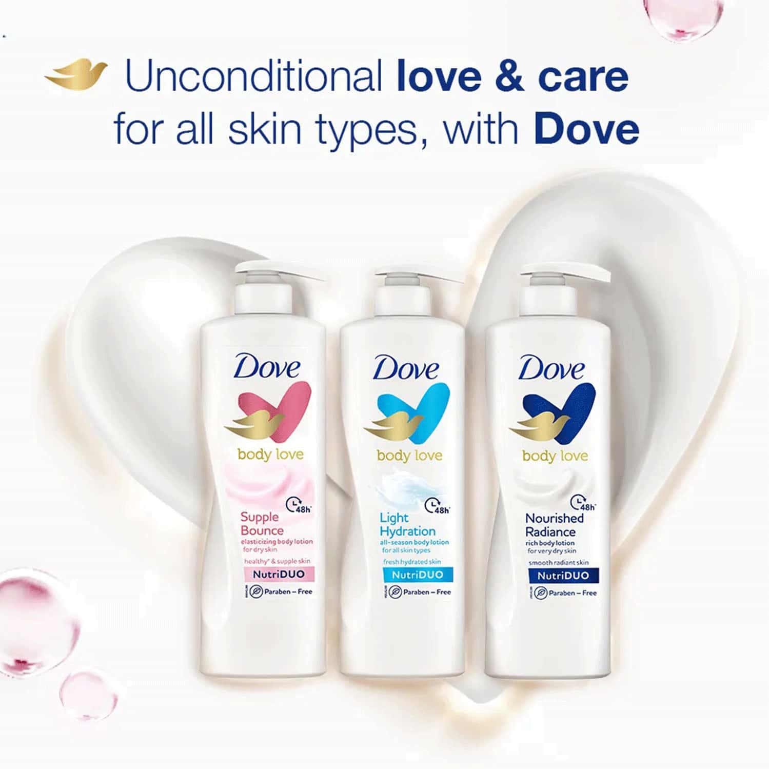 Buy DOVE BODY LOVE SUPPLE BOUNCE BODY LOTION FOR DRY SKIN PARABEN FREE