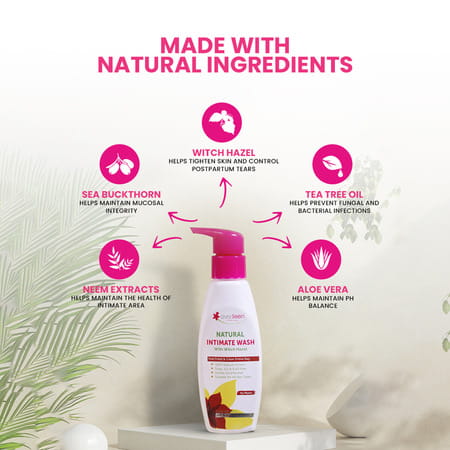 Everteen Witch Hazel Natural Intimate Wash For Intimate Hygiene In Moms 4 Packs (105ml Each)