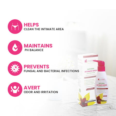 Everteen Witch Hazel Natural Intimate Wash For Intimate Hygiene In Moms 4 Packs (105ml Each)