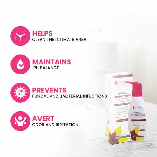 Everteen Witch Hazel Natural Intimate Wash For Intimate Hygiene In Moms 4 Packs (105Ml Each)