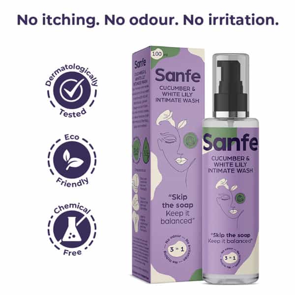 Sanfe Natural Intimate Wash 3 In 1 - 100Ml