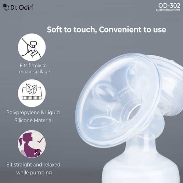 Dr. Odin Od302 Electric Breast Pump Portable & Compact Usb Charging Cable | 3 Modes Pink 1Y Warranty