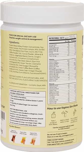 Kapiva Coffee Slim Shake -Meal Replacement Drink Powered - 500 Grams
