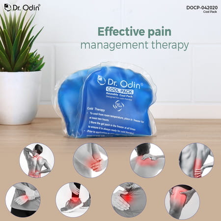 Dr. Odin Reusable Oval Cold Pack For Pain Relief With Washable Cotton Cover And Adjustable | Icepack