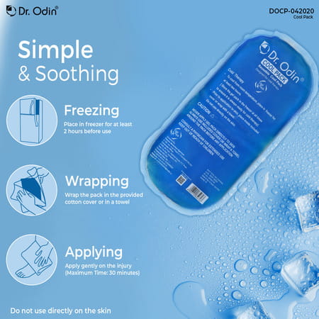 Dr. Odin Reusable Oval Cold Pack For Pain Relief With Washable Cotton Cover And Adjustable | Icepack