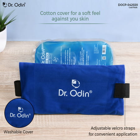 Dr. Odin Reusable Oval Cold Pack For Pain Relief With Washable Cotton Cover And Adjustable | Icepack