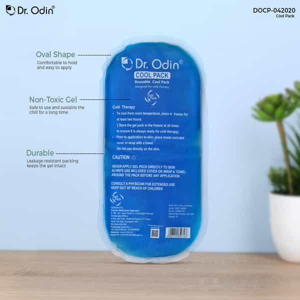 Dr. Odin Reusable Oval Cold Pack For Pain Relief With Washable Cotton Cover And Adjustable | Icepack