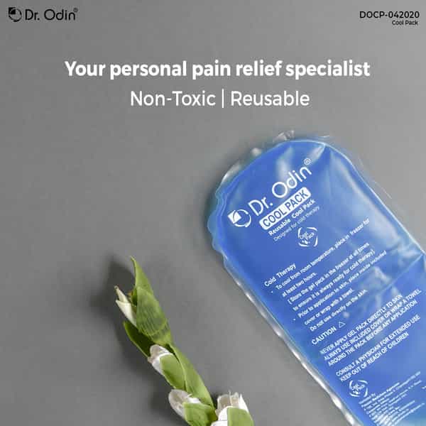 Dr. Odin Reusable Oval Cold Pack For Pain Relief With Washable Cotton Cover And Adjustable | Icepack