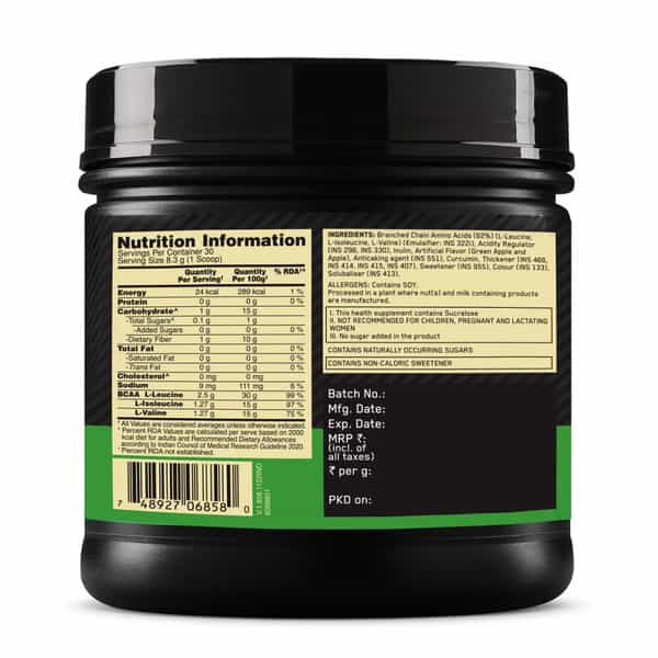 Optimum Nutrition Bcaa5000 Green Apple 250Gm 30 Servings