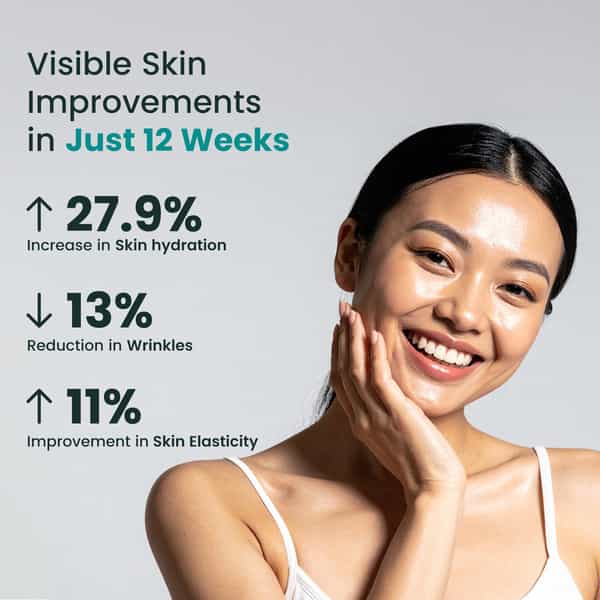Neuherbs Skin Glow Collagen Powder- 200G (Litchi Flavour) With Hyaluronic Acid | Vitamin E & C