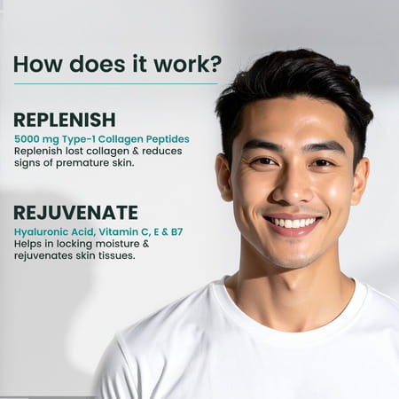 Neuherbs Skin Glow Collagen Powder- 200g (Litchi Flavour) With Hyaluronic Acid | Vitamin E & C