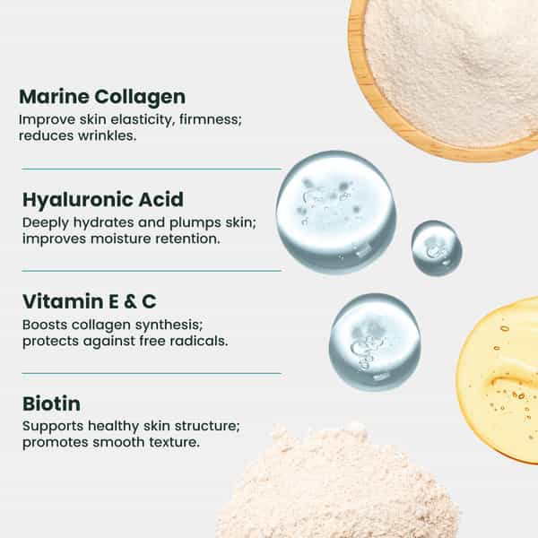 Neuherbs Skin Glow Collagen Powder- 200G (Litchi Flavour) With Hyaluronic Acid | Vitamin E & C