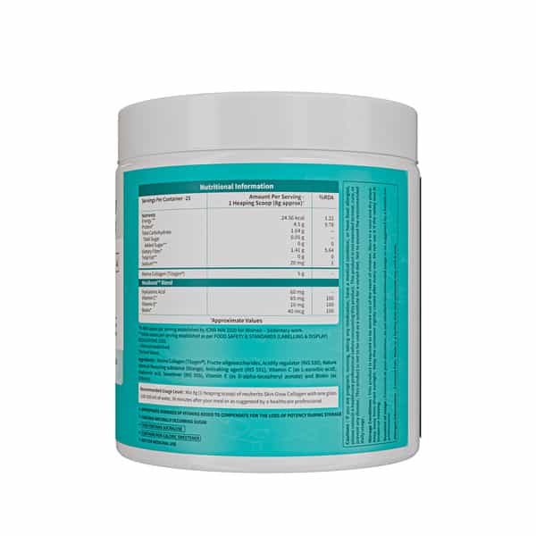 Neuherbs Skin Glow Collagen Powder- 200G (Litchi Flavour) With Hyaluronic Acid | Vitamin E & C