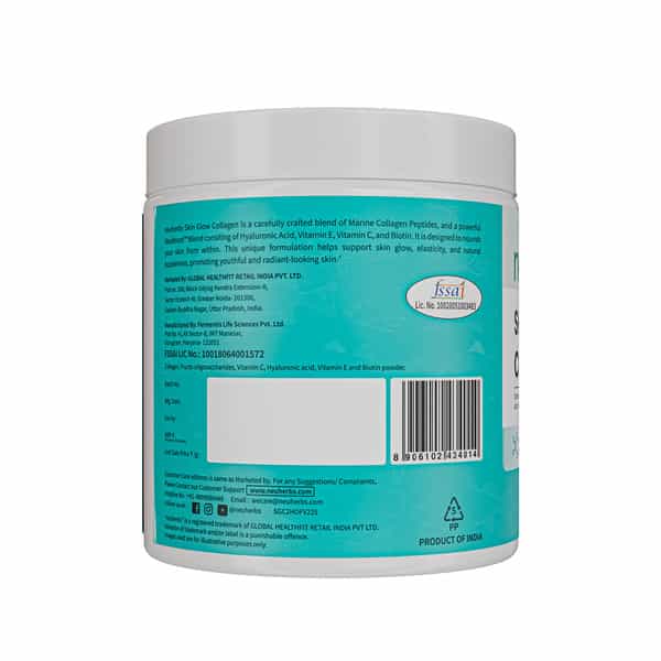 Neuherbs Skin Glow Collagen Powder- 200G (Litchi Flavour) With Hyaluronic Acid | Vitamin E & C