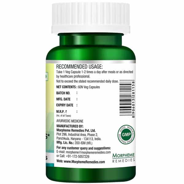 Morpheme Remedies Bacopa Brahmi Extract - 500 Mg (60 Capsules)