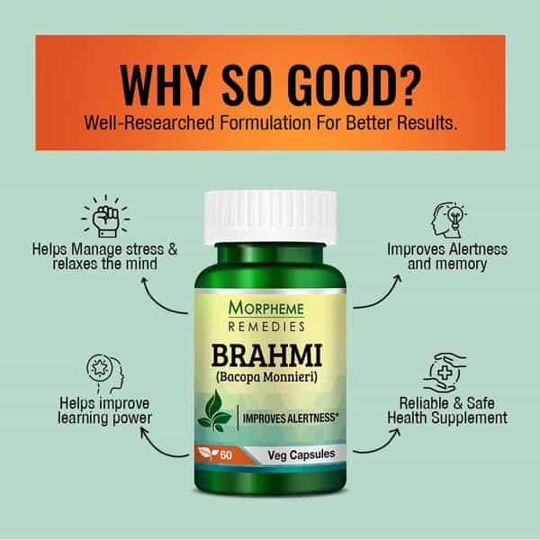 Morpheme Remedies Bacopa Brahmi Extract - 500 Mg (60 Capsules)