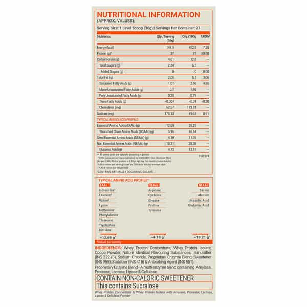 Fuel One Whey Max | Whey Protein Concentrate & Whey Protein Isolate (Chocolate | 1Kg) With Shaker