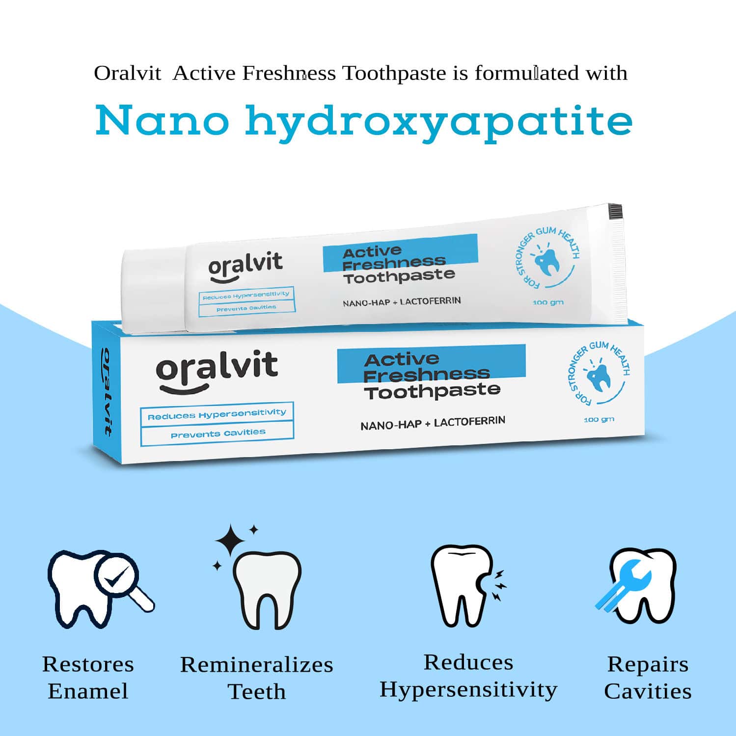 Buy ORALVIT ACTIVE FRESHNESS TOOTHPASTE WITH NANOHAP & LACTOFERRIN