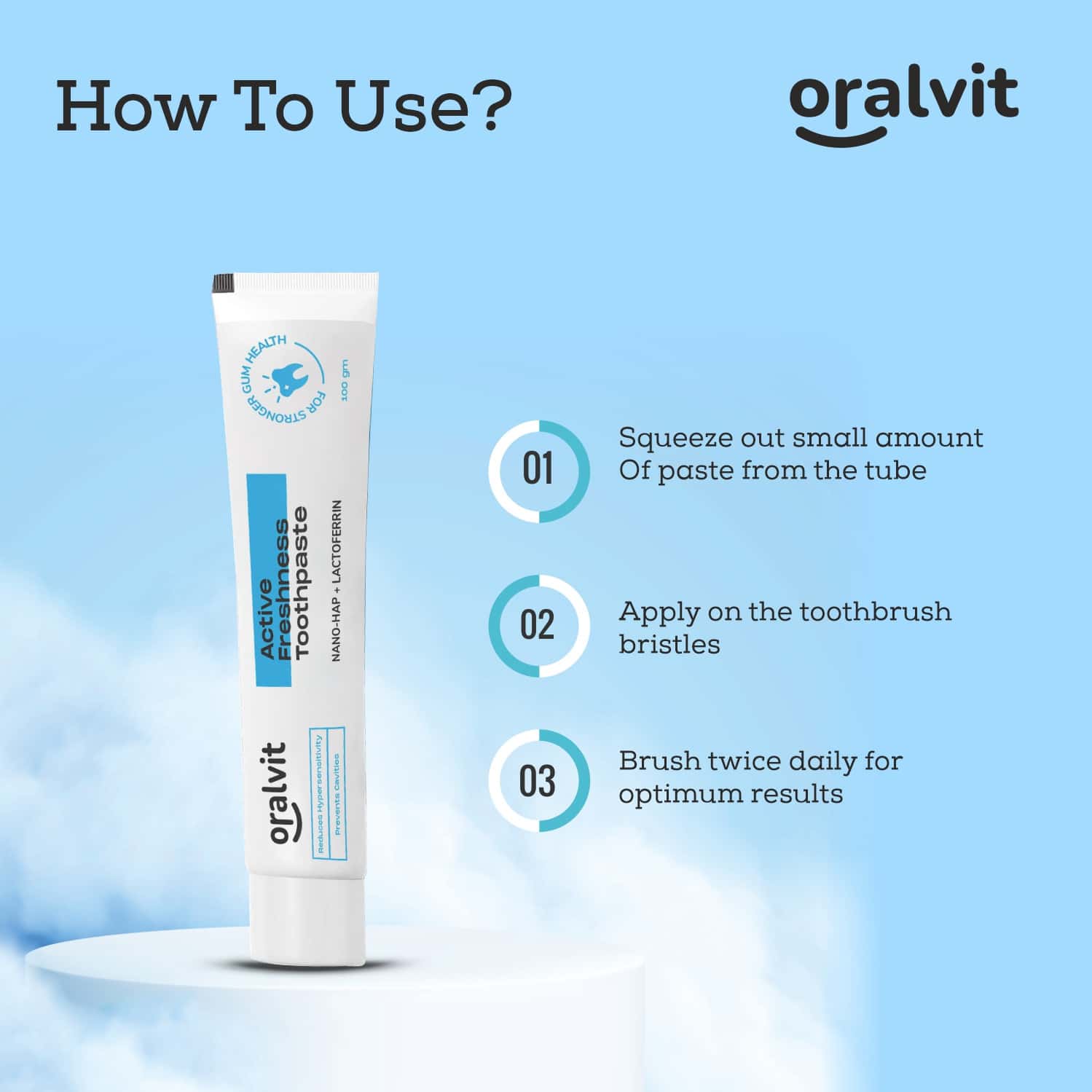 Buy ORALVIT ACTIVE FRESHNESS TOOTHPASTE WITH NANO-HAP & LACTOFERRIN ...