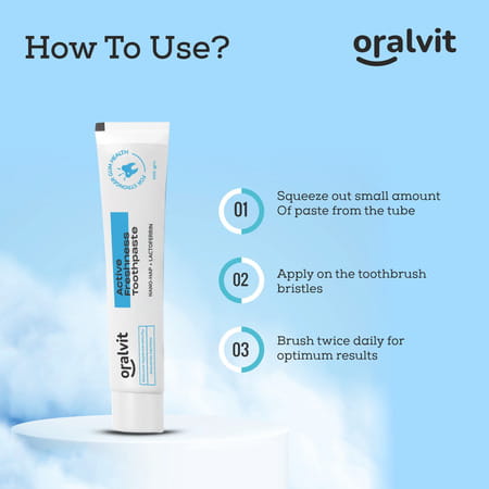 Oralvit Active Freshness Toothpaste With Nano-Hap & Lactoferrin | Daily Germ Protection - 100gm
