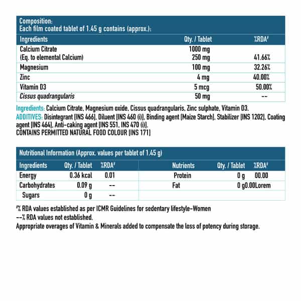 Hk Vitals Multivitamin + Calcium | Magnesium & Zinc (60 Each) | Combo For Men & Women