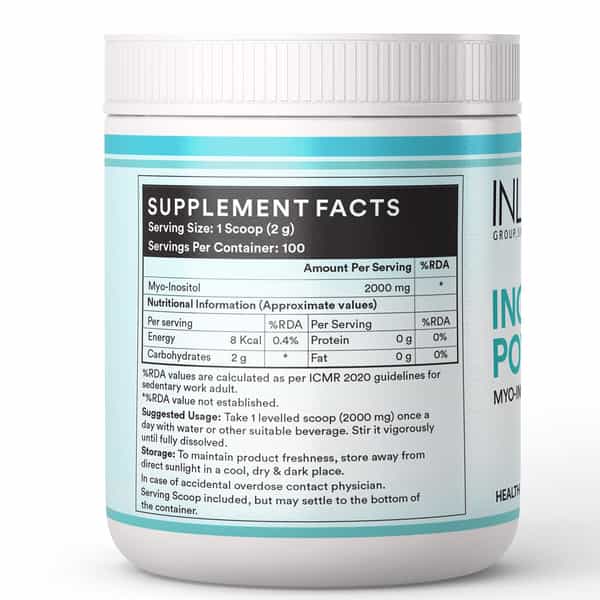 Inlife Myo Inositol Powder 2000Mg For Pcos & Hormonal Balance - 200G