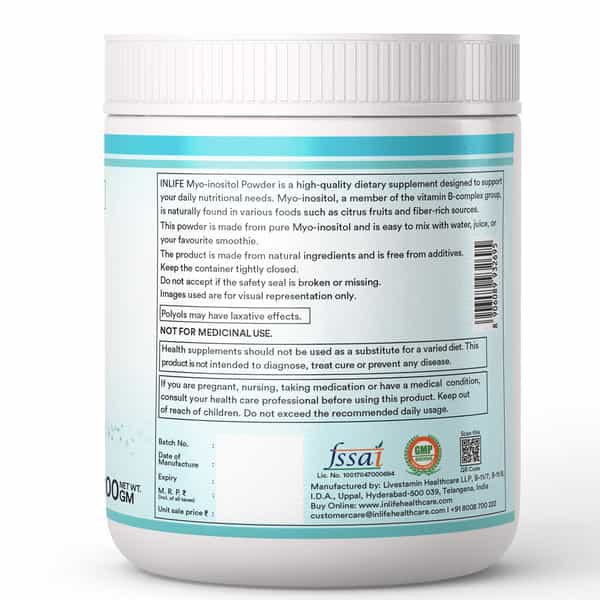 Inlife Myo Inositol Powder 2000Mg For Pcos & Hormonal Balance - 200G