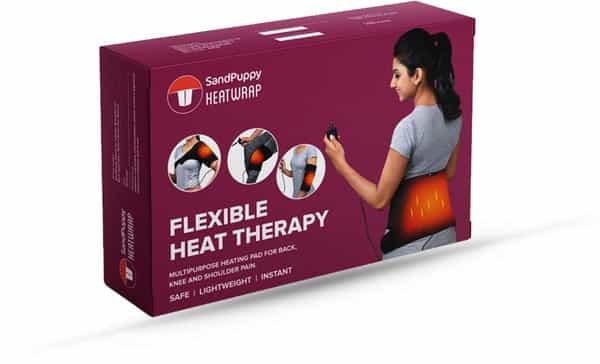 Sandpuppy Heatwrap Multipurpose Electric Heating Wrap Black Back Shoulder Elbow & Knee Pain Relief