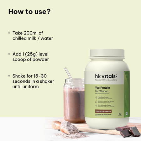 Hk Vitals Veg Protein For Women (Chocolate | 1Kg) | Vegetarian Protein With Soy