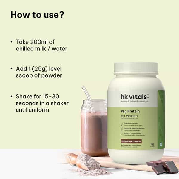 Hk Vitals Veg Protein For Women (Chocolate | 1Kg) | Vegetarian Protein With Soy