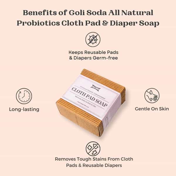 Goli Soda All Natural Probiotics Cloth Pad Diaper Soap Soap - 90 G -(Pack Of 1)