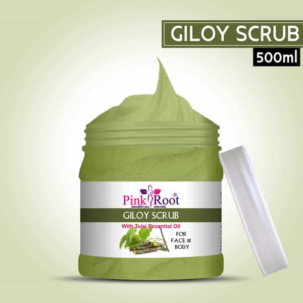 Pink Root Giloy Scrub Skin Brightening Tan Removal Scrub 500Ml