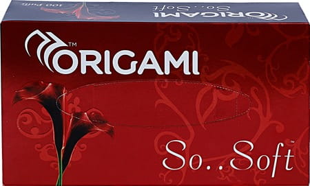 Origami So Soft Face Tissue Paper Box / Car Facial Tissue Box - 2 Ply - 100 Pulls