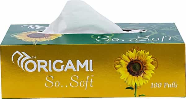 Origami So Soft Face Tissue Paper Box / Car Facial Tissue Box - 2 Ply - 100 Pulls