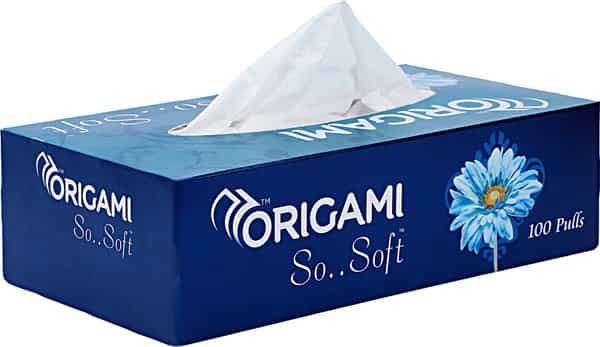 Origami So Soft Face Tissue Paper Box / Car Facial Tissue Box - 2 Ply - 100 Pulls
