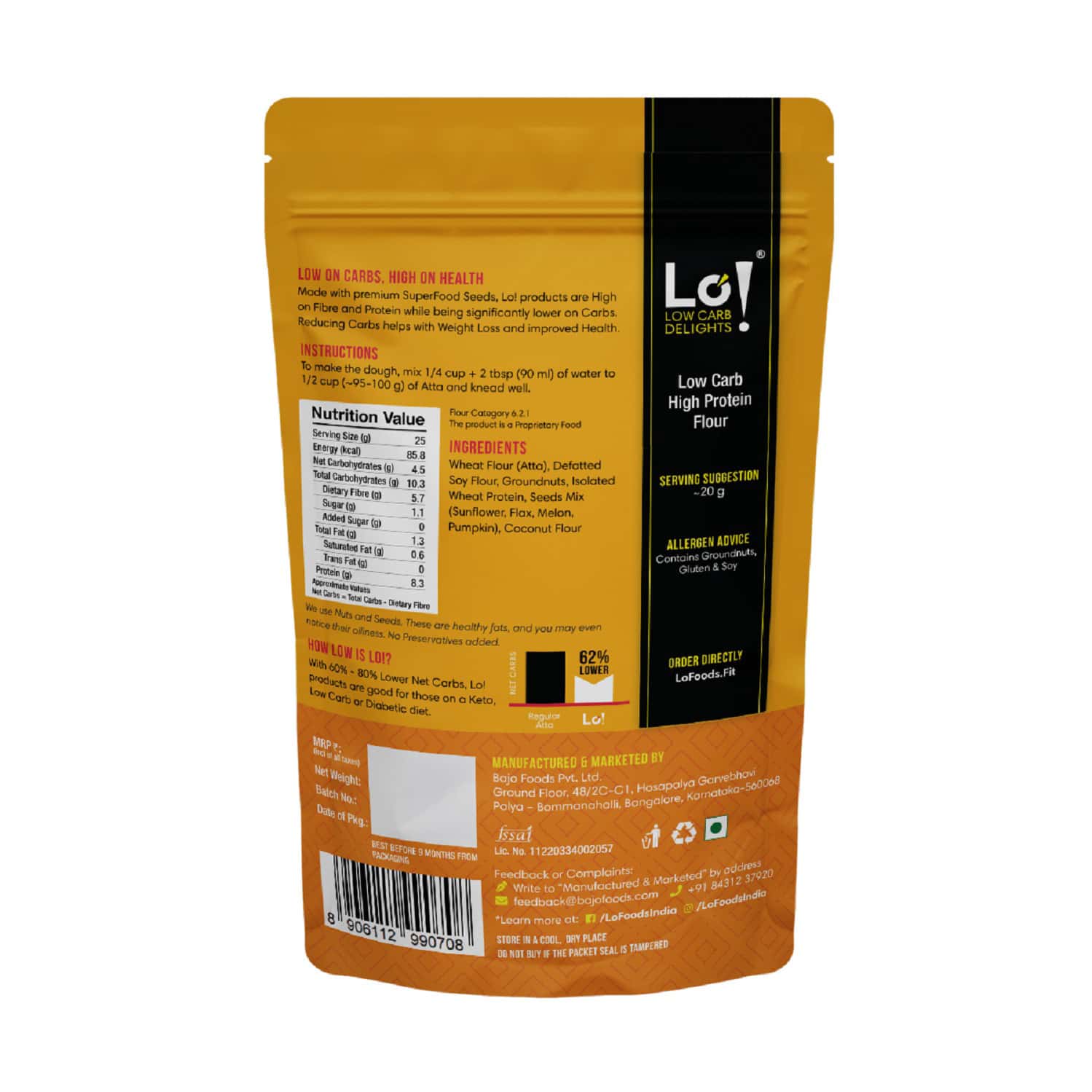 Buy LO! LOW CARB DELIGHTS HIGH PROTEIN FLOUR 2KG Online & Get Upto