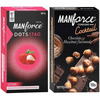 Manforce Extra Dotted Litchi & Cocktail Condoms Hazelnut & Chocolate Flavoured(Set Of 2 20 Pcs)