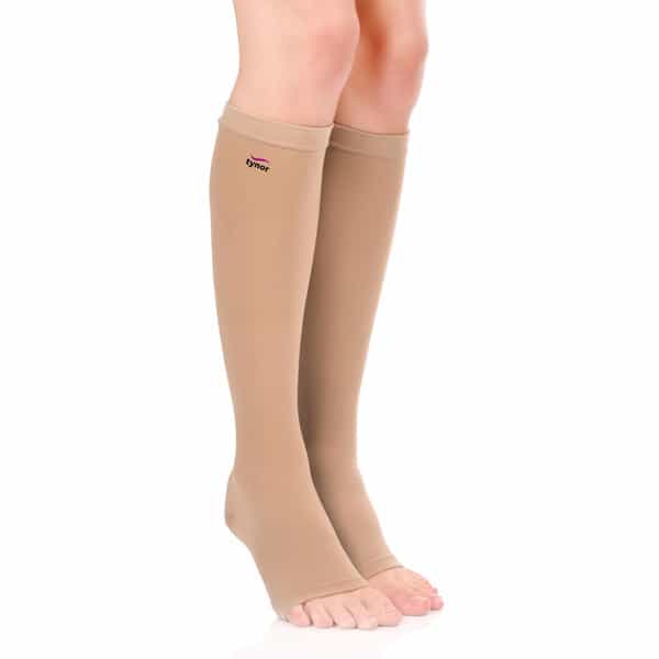 Tynor Medical Compression Stocking Knee High Class 2 (Pair) Beige Large Pack Of 2