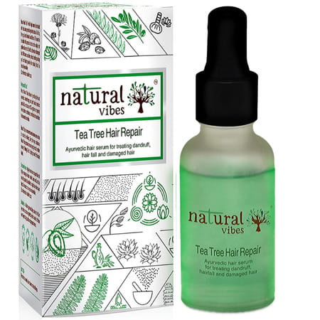 Natural Vibes Tea Tree Hair Repair Serum 30 Ml ~ For Treating Dandruff | Hairfall And Damaged Hair