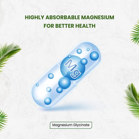Himalayan Organics Highly Absorbable Magnesium Glycinate | For Men & Women - 120 Vegetable Capsules