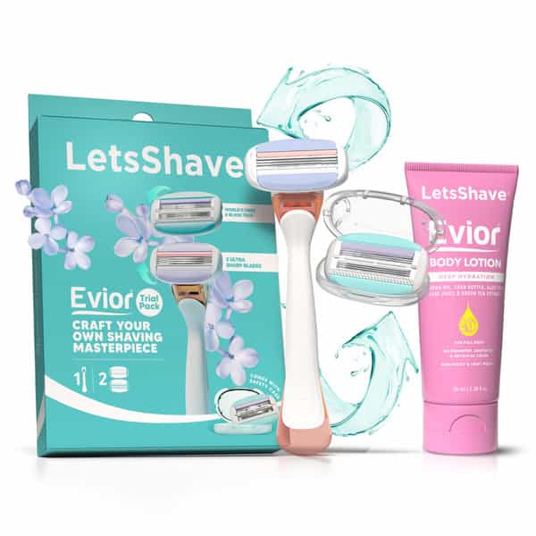 Letsshave Evior 6 Razor Trial Kit For Women With Whipped Shave Cream