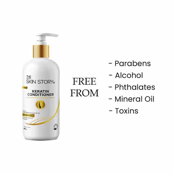The Skin Story Sulphate Free Anti Frizz Keratin Conditioner Instant Gloss | Vit E Olive Oil 250G
