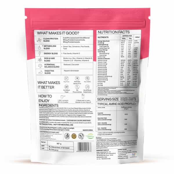 Oziva Protein & Herbs For Women Vanilla Almond (1Kg) | For Weight Control