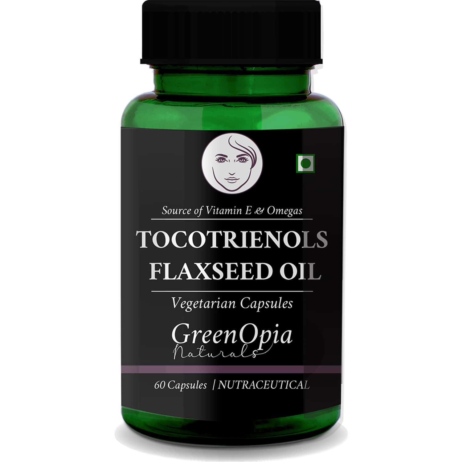 Greenopia Tocotrienols + Flaxseed Oil 60 Liquid Filled Vegetarian Capsules