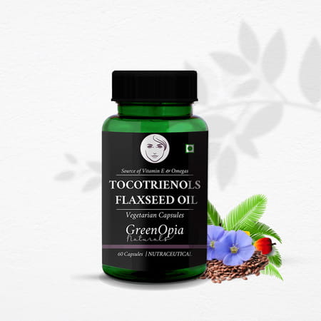 Greenopia Tocotrienols + Flaxseed Oil 60 Liquid Filled Vegetarian Capsules