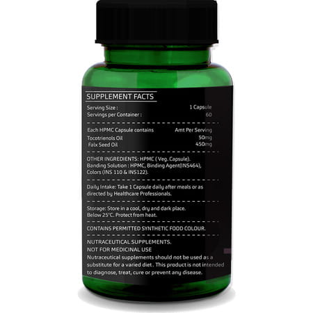 Greenopia Tocotrienols + Flaxseed Oil 60 Liquid Filled Vegetarian Capsules